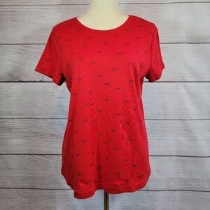𝅺CROFT and Barrow The Classic Tee Bicycle Print Red Size Medium